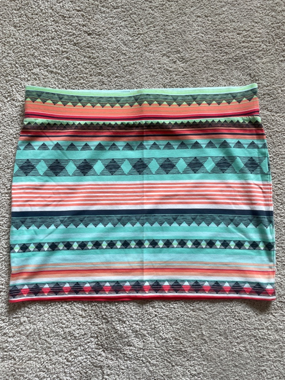 Rip Curl Aztec Stripe Mini Skirt in Aqua, Coral and black